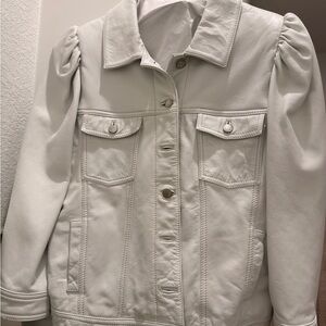 Women's White Leather Jacket